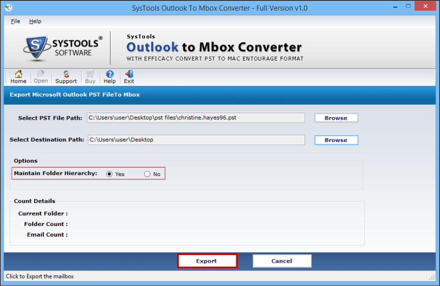 PST to MBOX Converter screenshot
