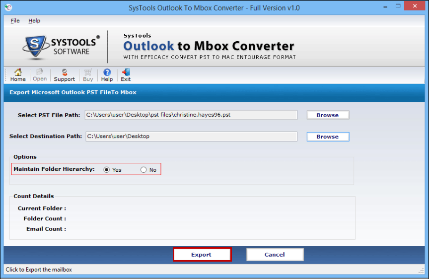 Windows 8 PST to MBOX Converter 1.0 full Windows 8 PST to MBOX Converter full