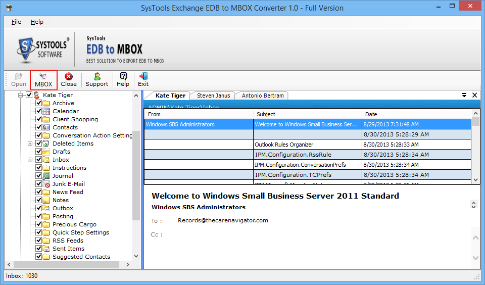 migrate exchange to mbox