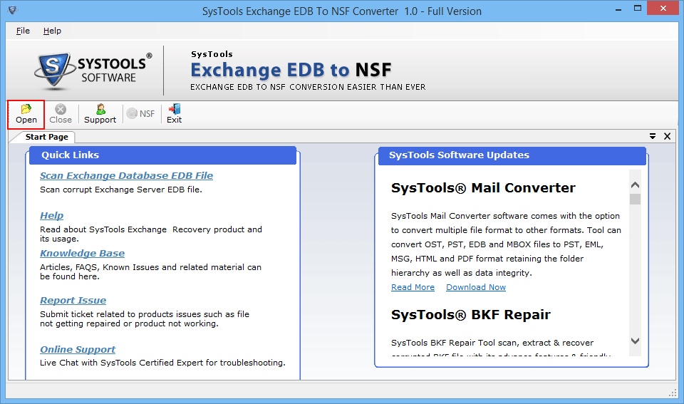 export exchange to nsf