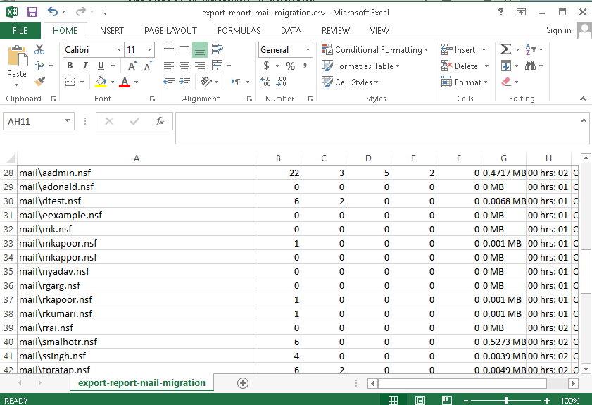 Final lotus notes report to exchange