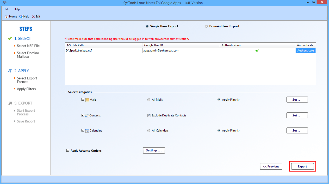 Gsuite migration