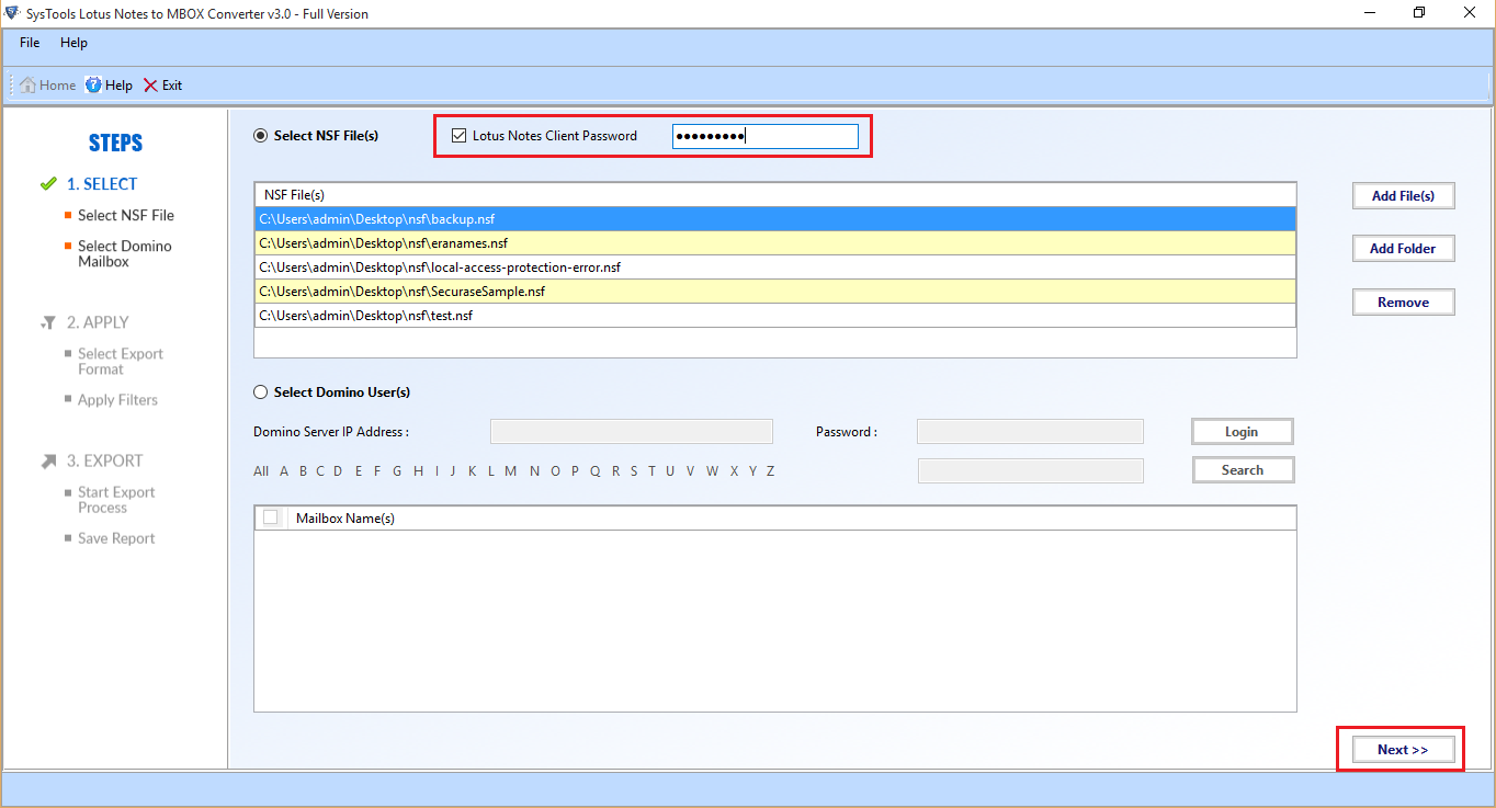 Import Multiple Emails from Lotus Notes to MBOX