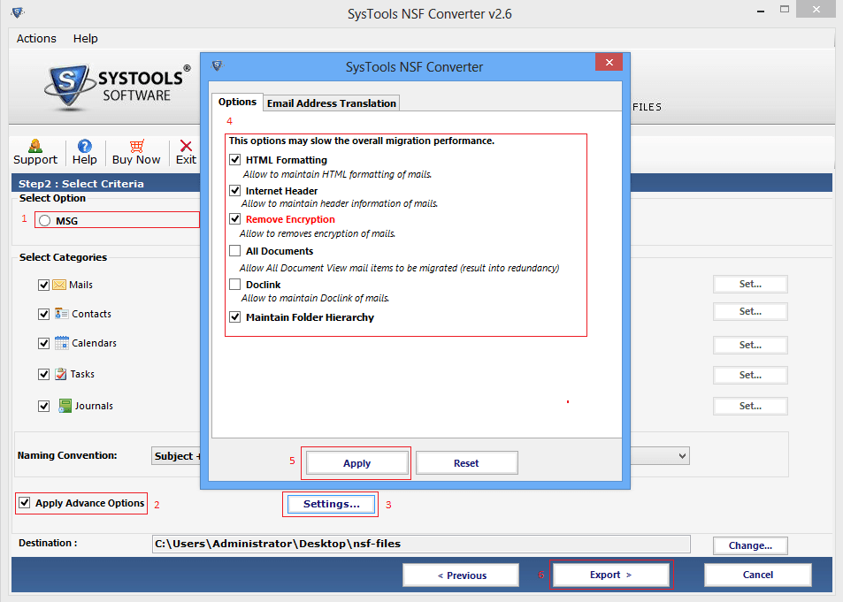 ibm notes emails to msg