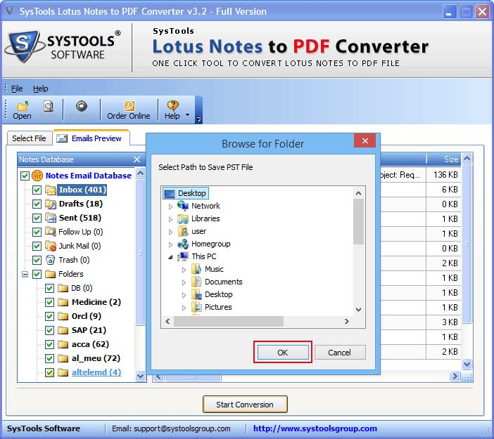 converting NSF emails to PDF