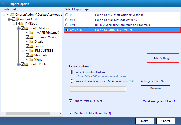 migrate ost file to office365