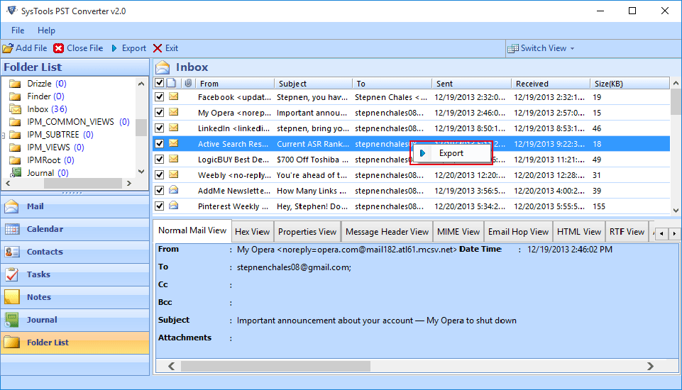 convert pst file to eml