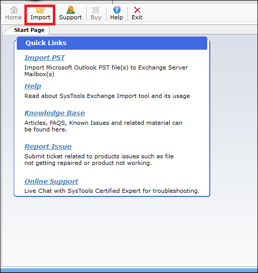 Launch the PST to Exchange converter